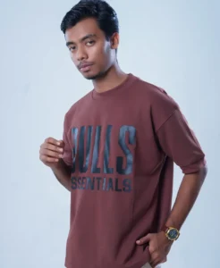 Maroon Bulls Essentials Drop Shoulder T-Shirt