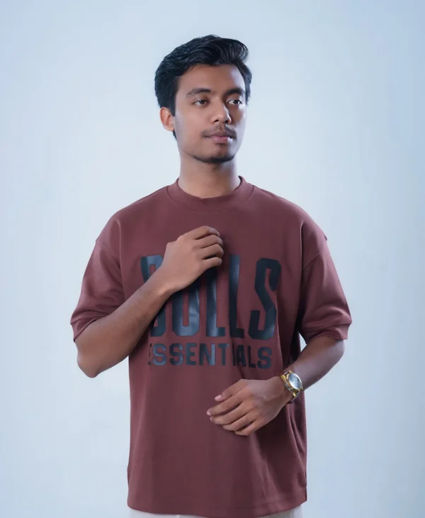 Maroon Bulls Essentials Drop Shoulder T-Shirt