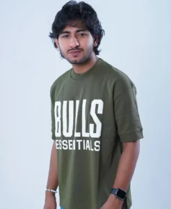 Olive Green Bulls Essentials Drop Shoulder T-Shirt