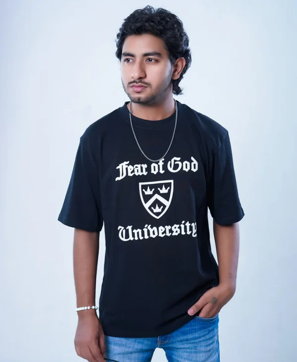 Oversized Drop Shoulder Black T-Shirt