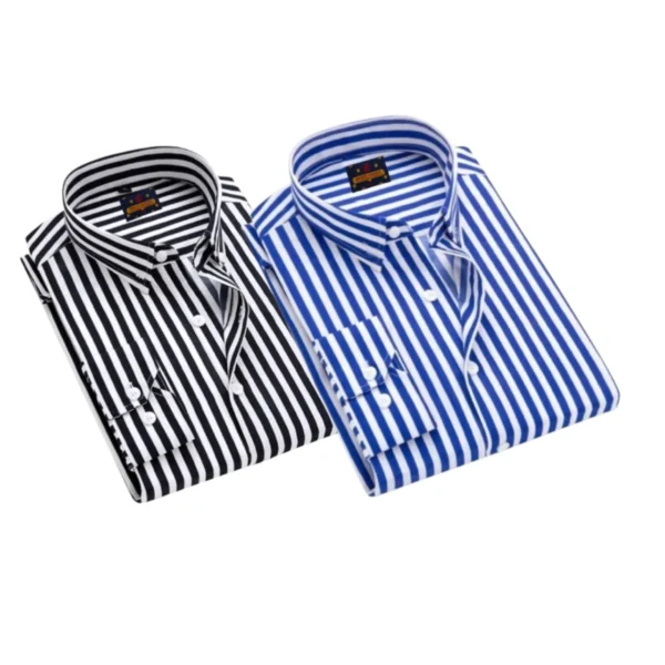 Stripe Slim Fit 2 pcs Combo Shirts