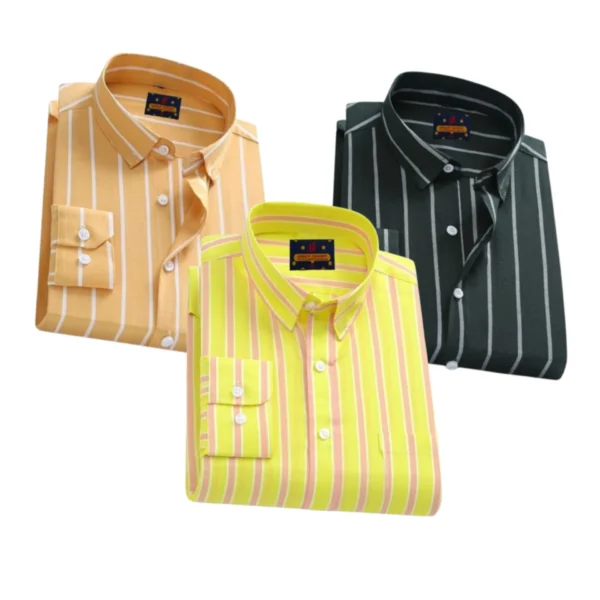 Combo Stripe Slim Fit 3 pcs Shirts